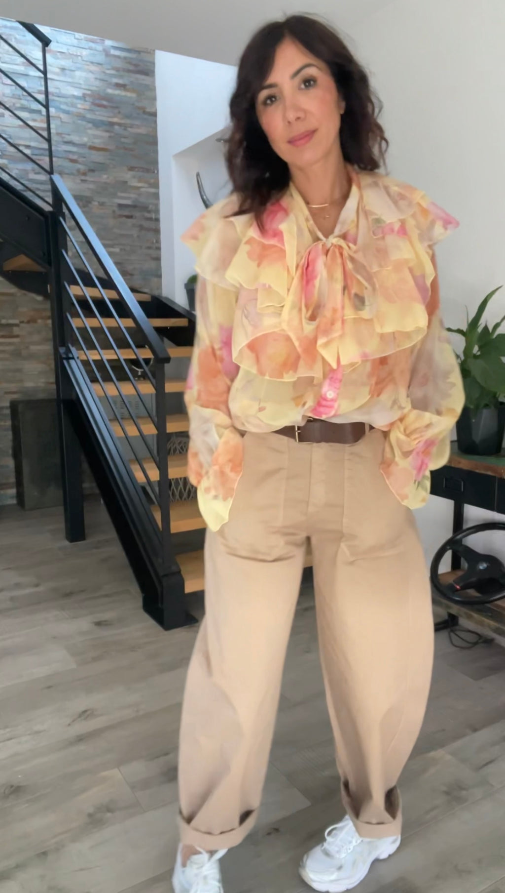 Pantalon barrel MINA camel