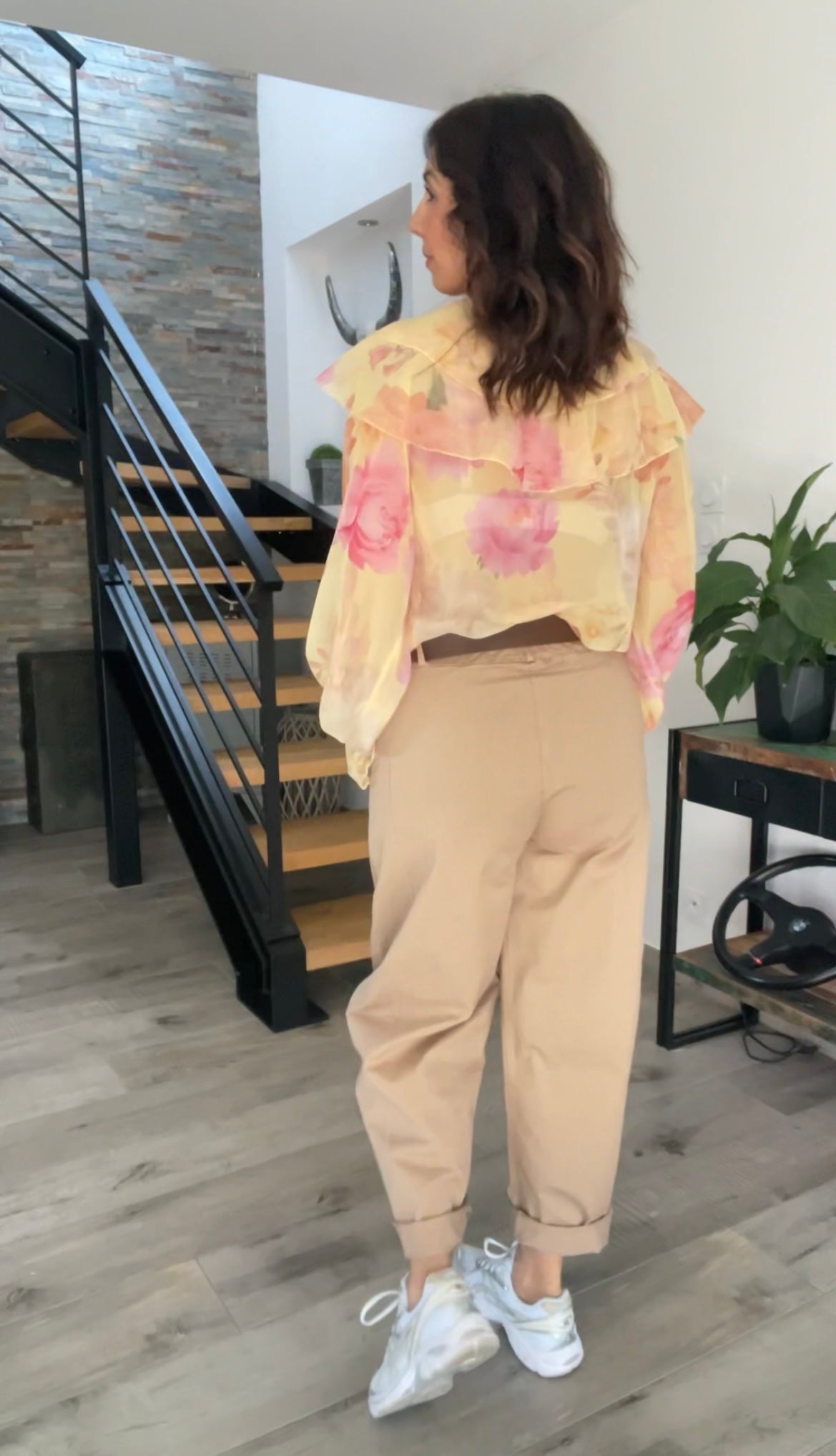 Pantalon barrel MINA camel