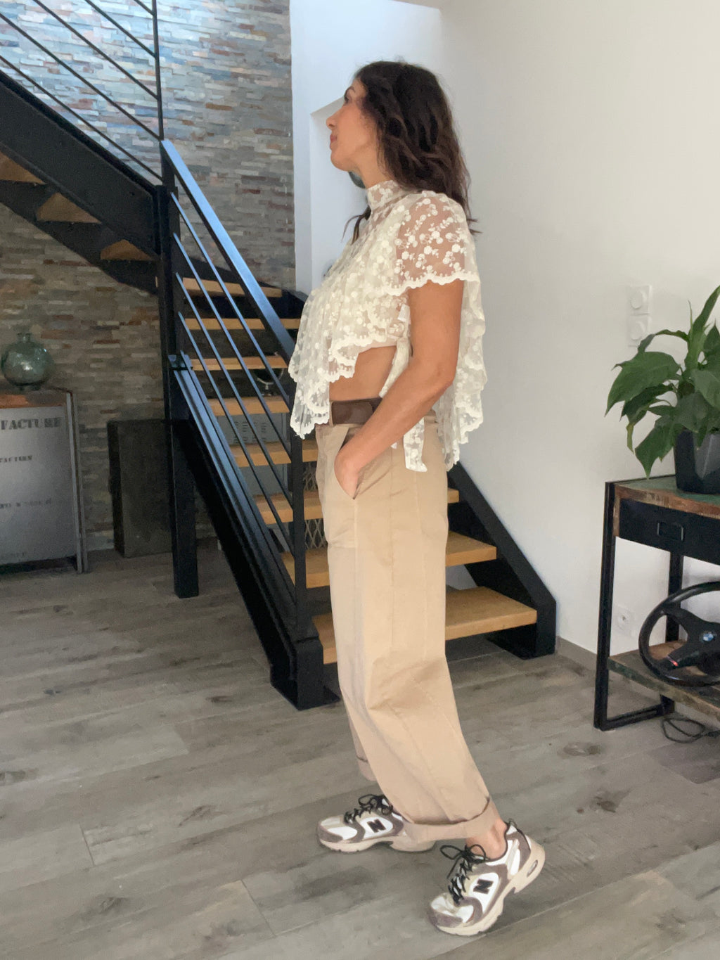 Pantalon barrel MINA camel