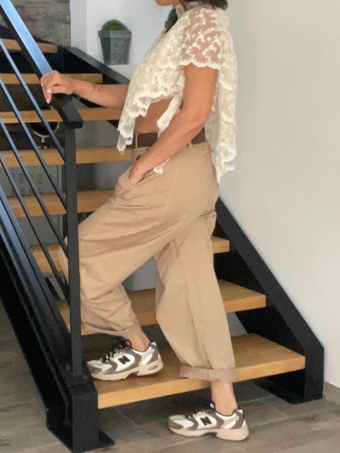Pantalon barrel MINA camel